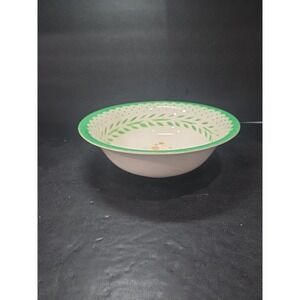Homer Laughlin Stencil Bowl, Vintage Floral Bowl, Green Laurel Design Dinnerware